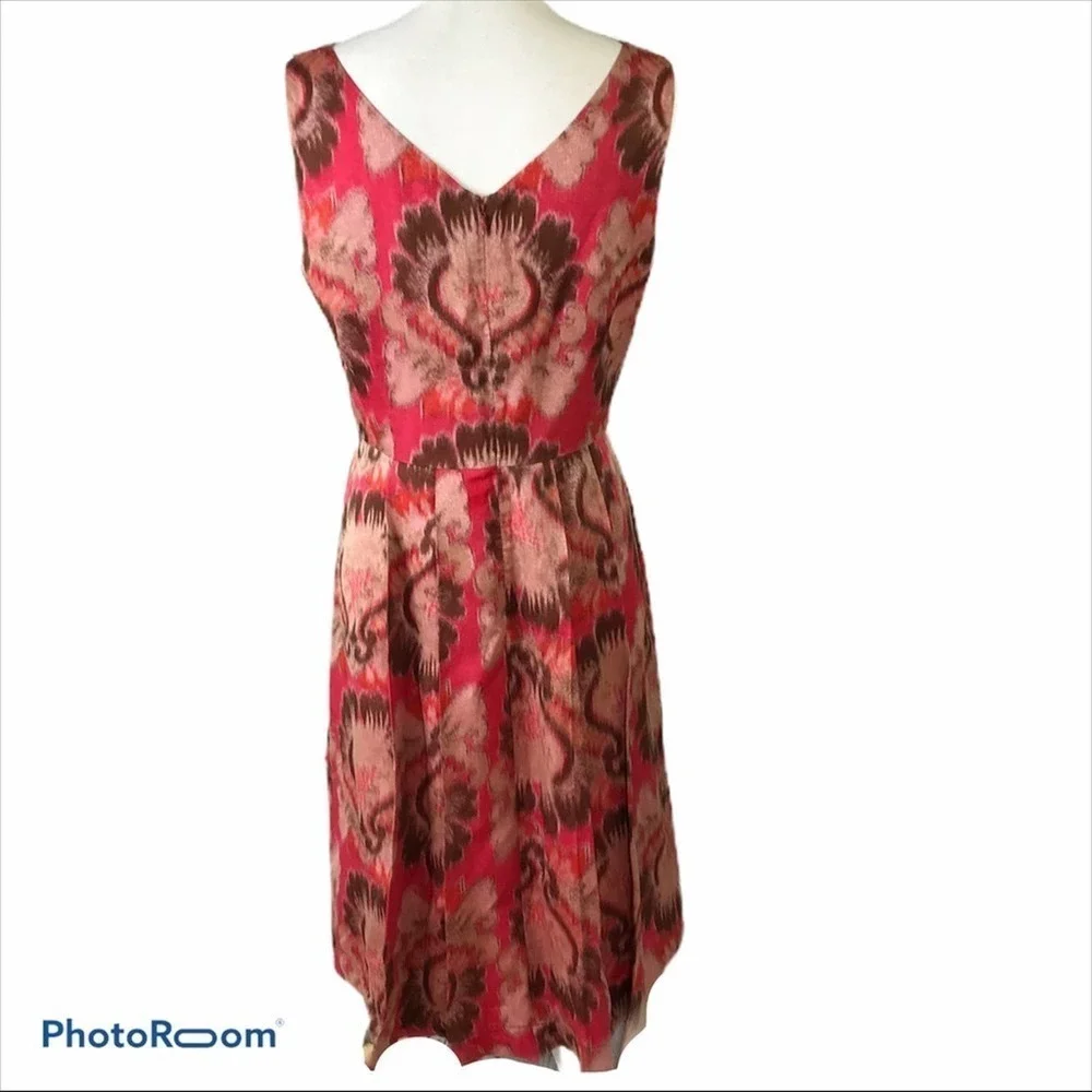 Tory Burch red printed silk Aline dress